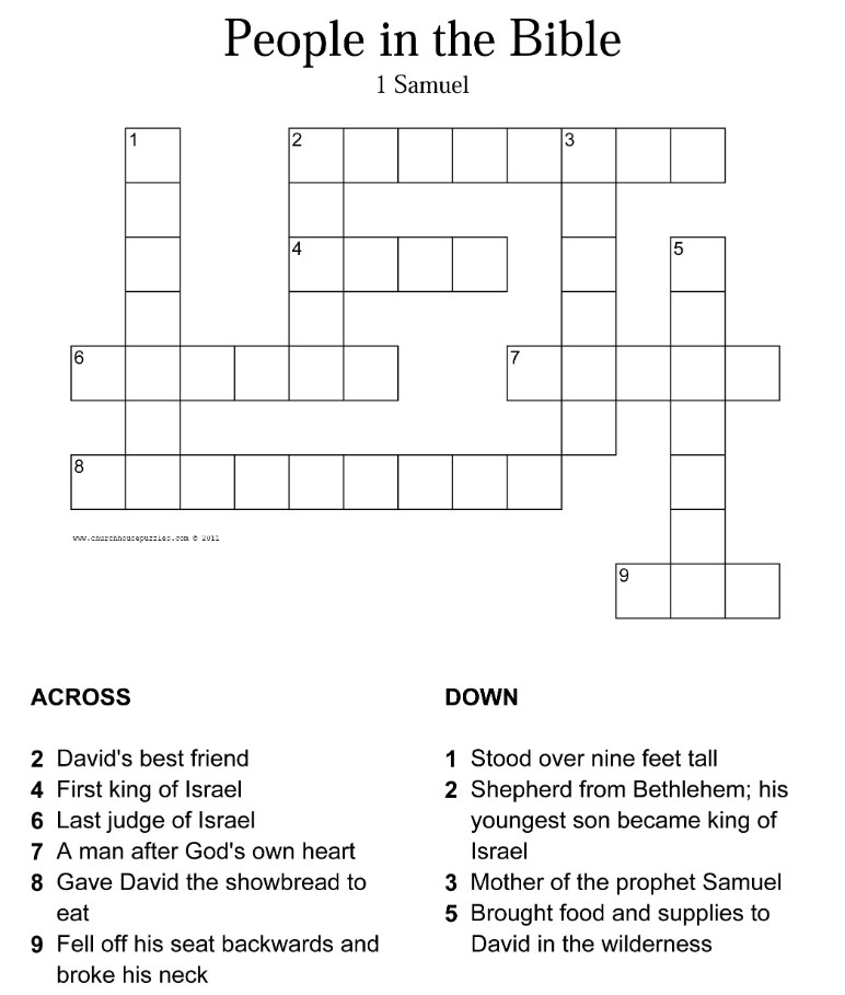 15 Fun Bible Crossword Puzzles Kitty Baby Love