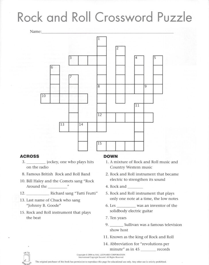 Crossword Puzzles For 4th Graders Printable