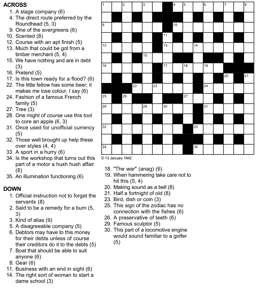 Best Printable Cryptic Crosswords Derrick Website