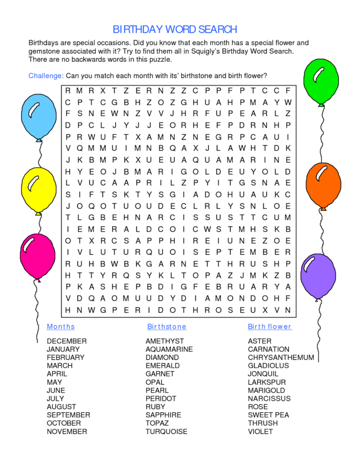 Birthday Crossword Puzzle Printable Printable Template Free | Emma ...