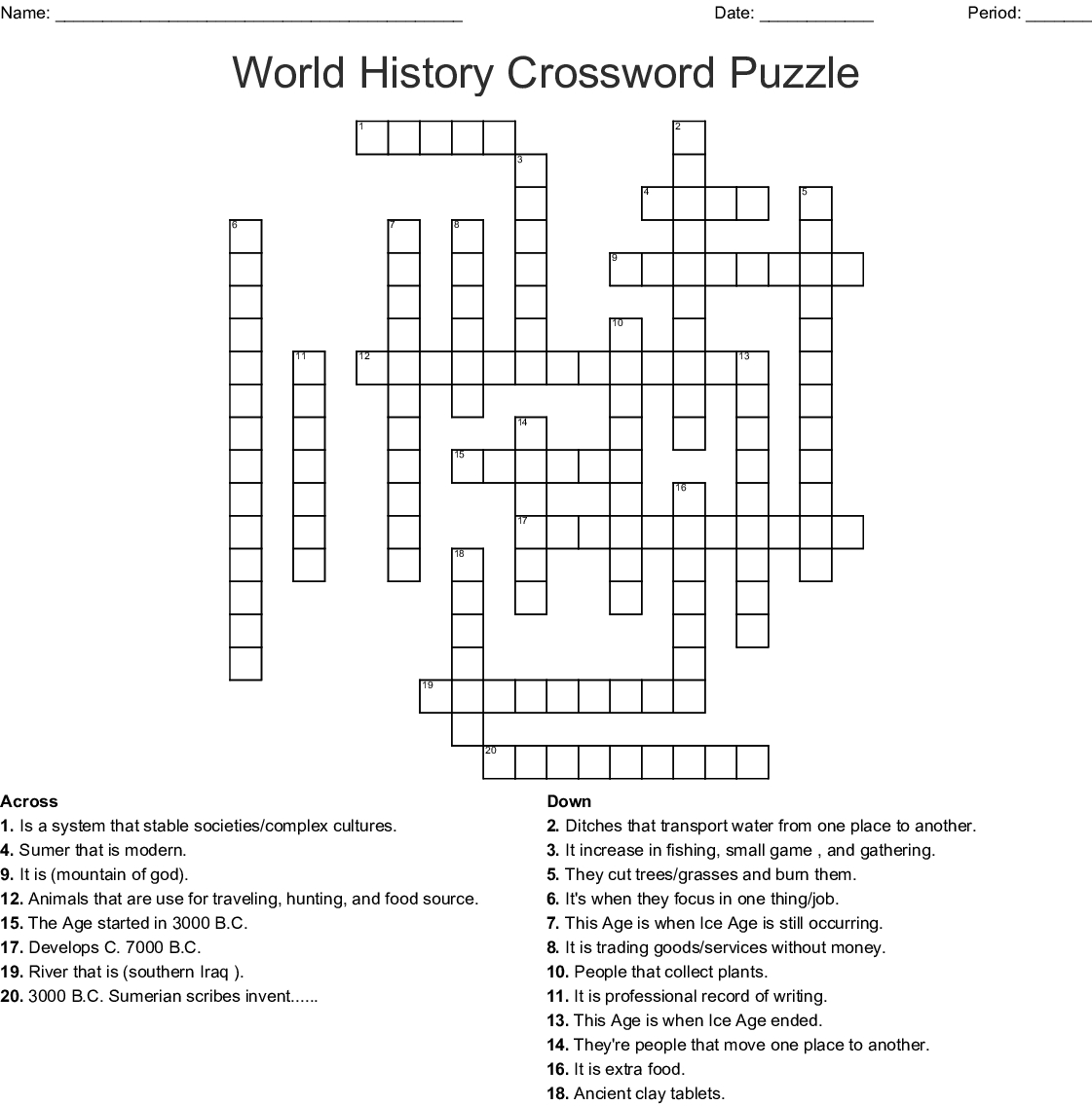 Black History Month Crossword Puzzles Printable Emma Crossword Puzzles