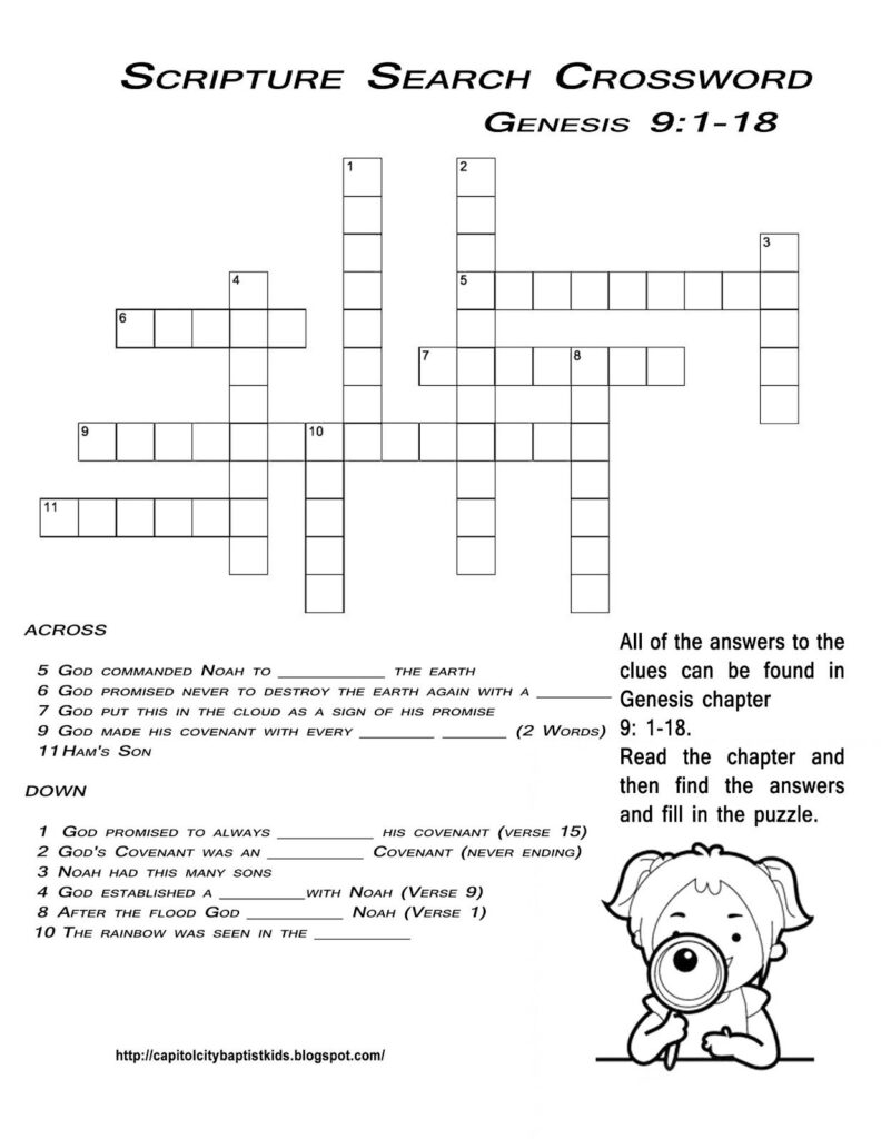 Children S Bible Crossword Puzzles Printable Printable Template 2021 