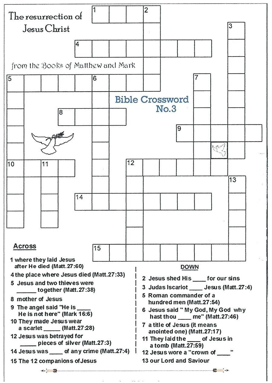 Children s Bible Crossword Puzzles Printable Printable Template 2021