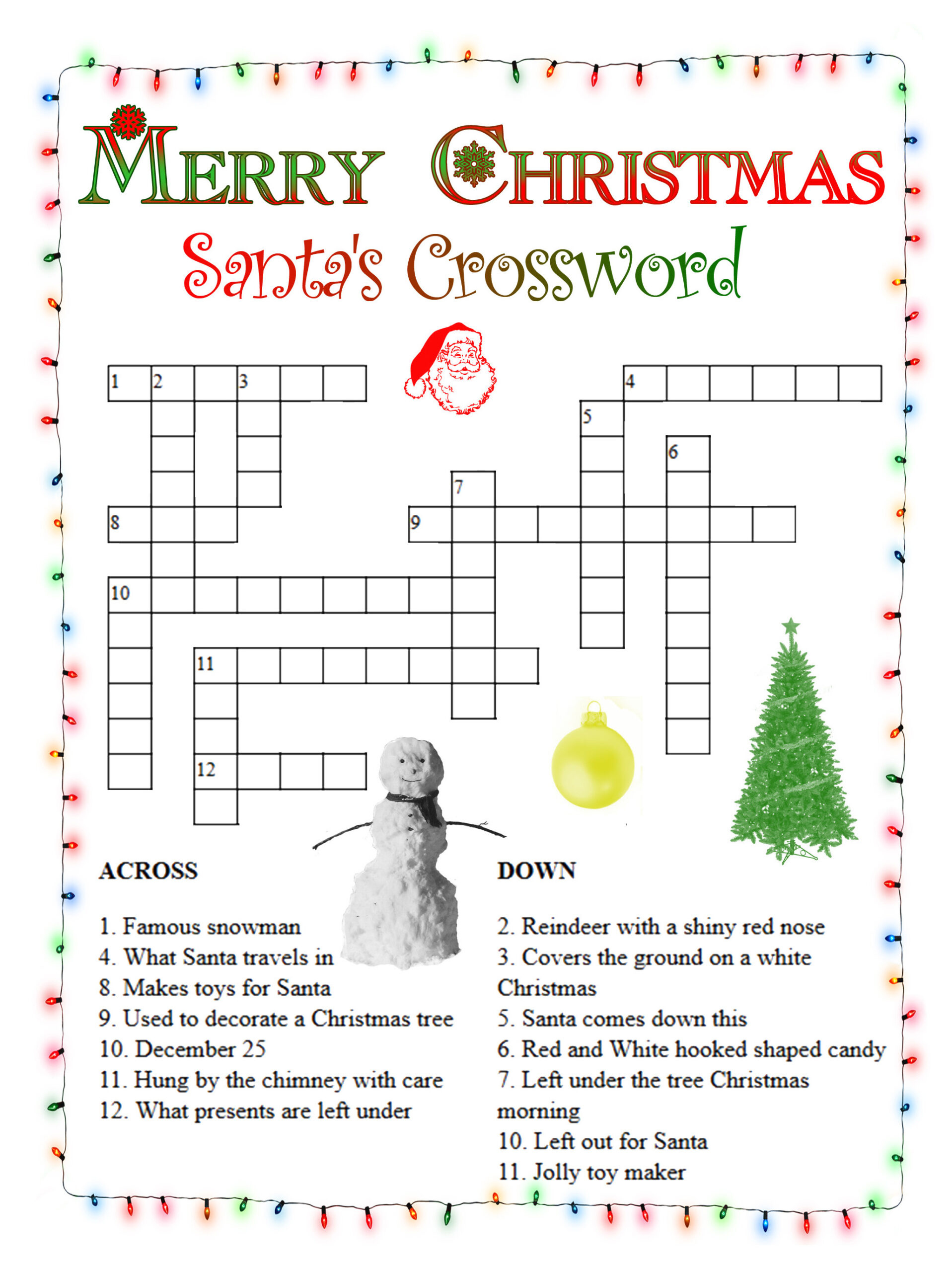 Free Christmas Crossword Puzzles Printable Emma Crossword Puzzles