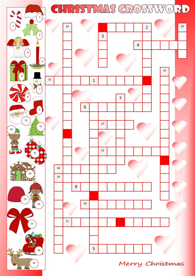 Christmas Crossword Worksheet Free ESL Printable Worksheets Made By 