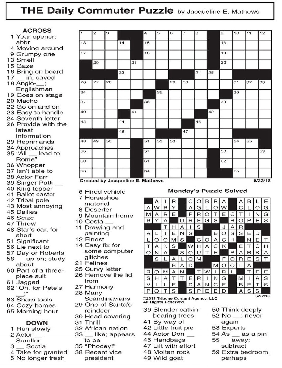 Commuter Crossword Puzzle Free Free Printable Crossword Puzzles For 