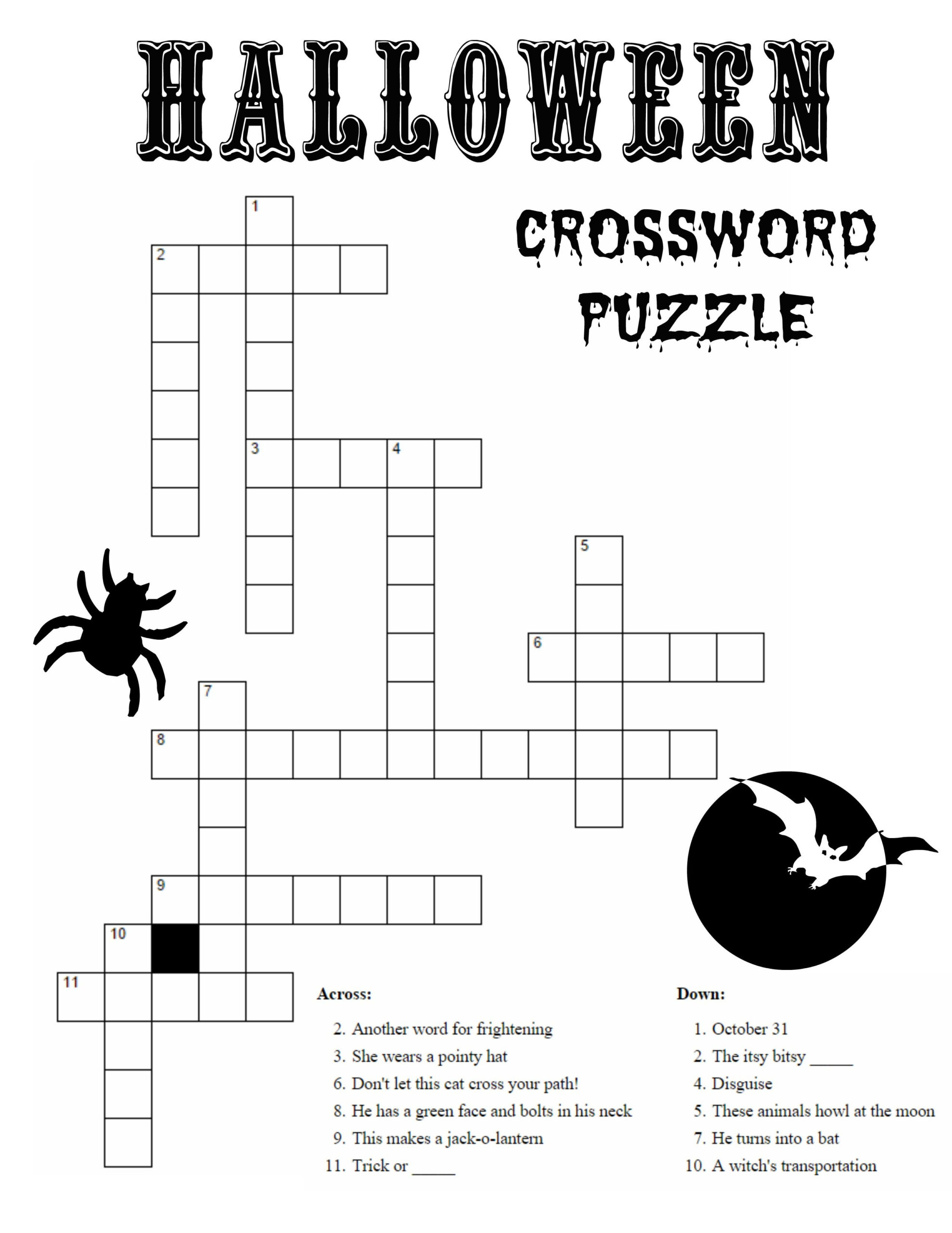 Crossword Kid Halloween Activities Halloween Crossword Puzzle Sc 1 St 