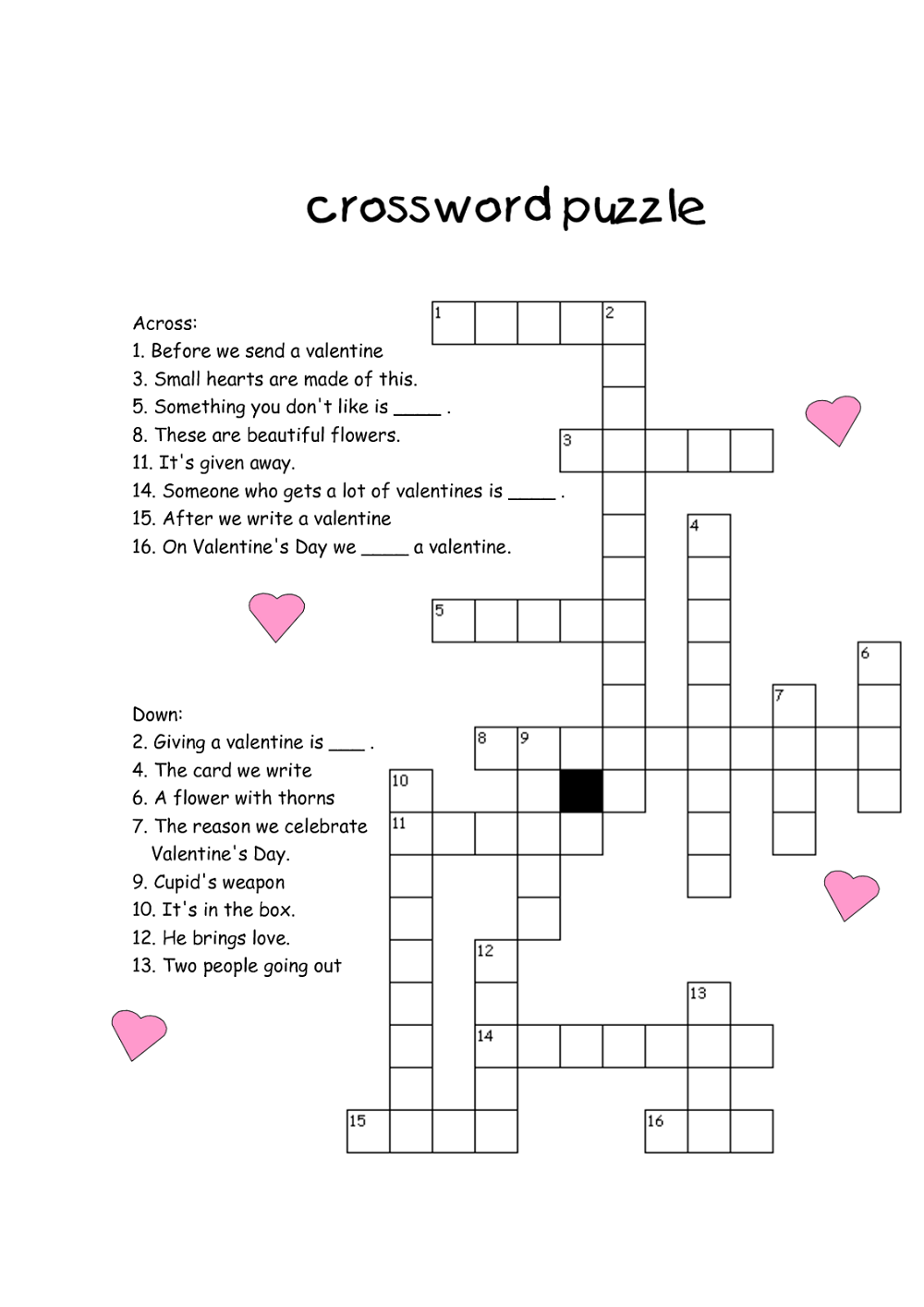 Crossword Puzzles For Kids Best Coloring Pages For Kids