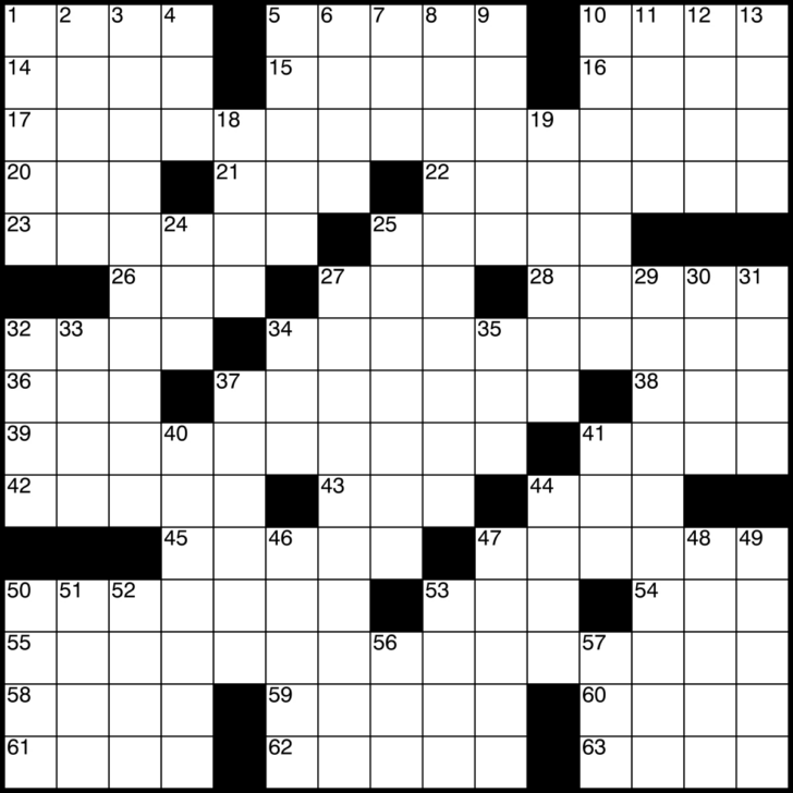 Free Daily Printable Universal Crossword