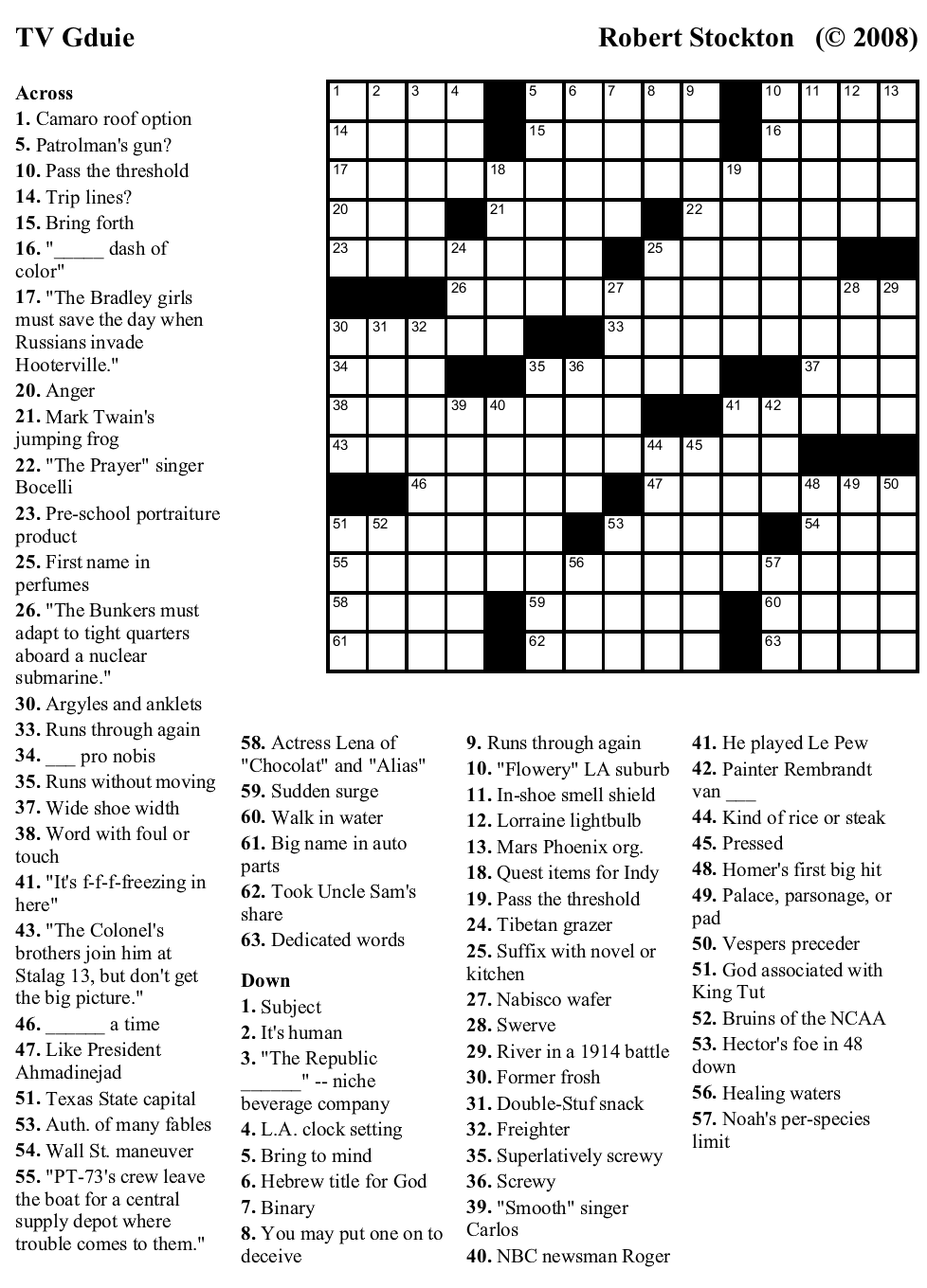 Drivers For Everything TV GUIDE CROSSWORD PUZZLES FREE