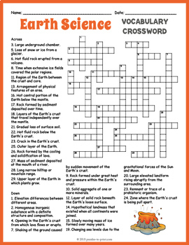 Earth Science Crossword Puzzle By Puzzles To Print TpT