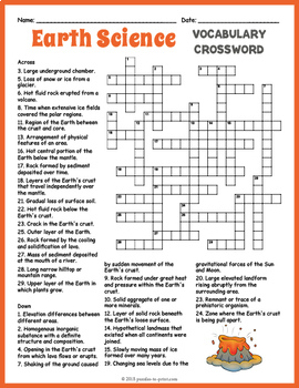 Science Crossword Puzzles Printable