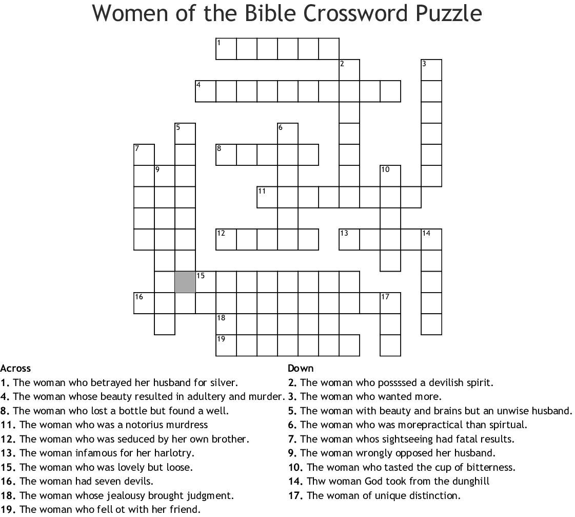 Easy Bible Crossword Puzzles Printable Printable Template 2021