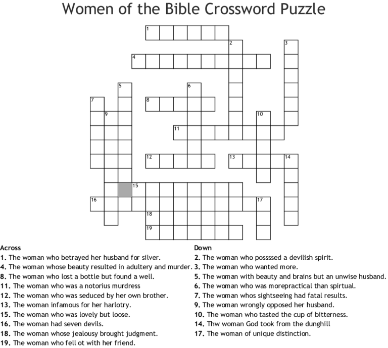Easy Bible Crossword Puzzles Printable Printable Template 2021 | Emma ...