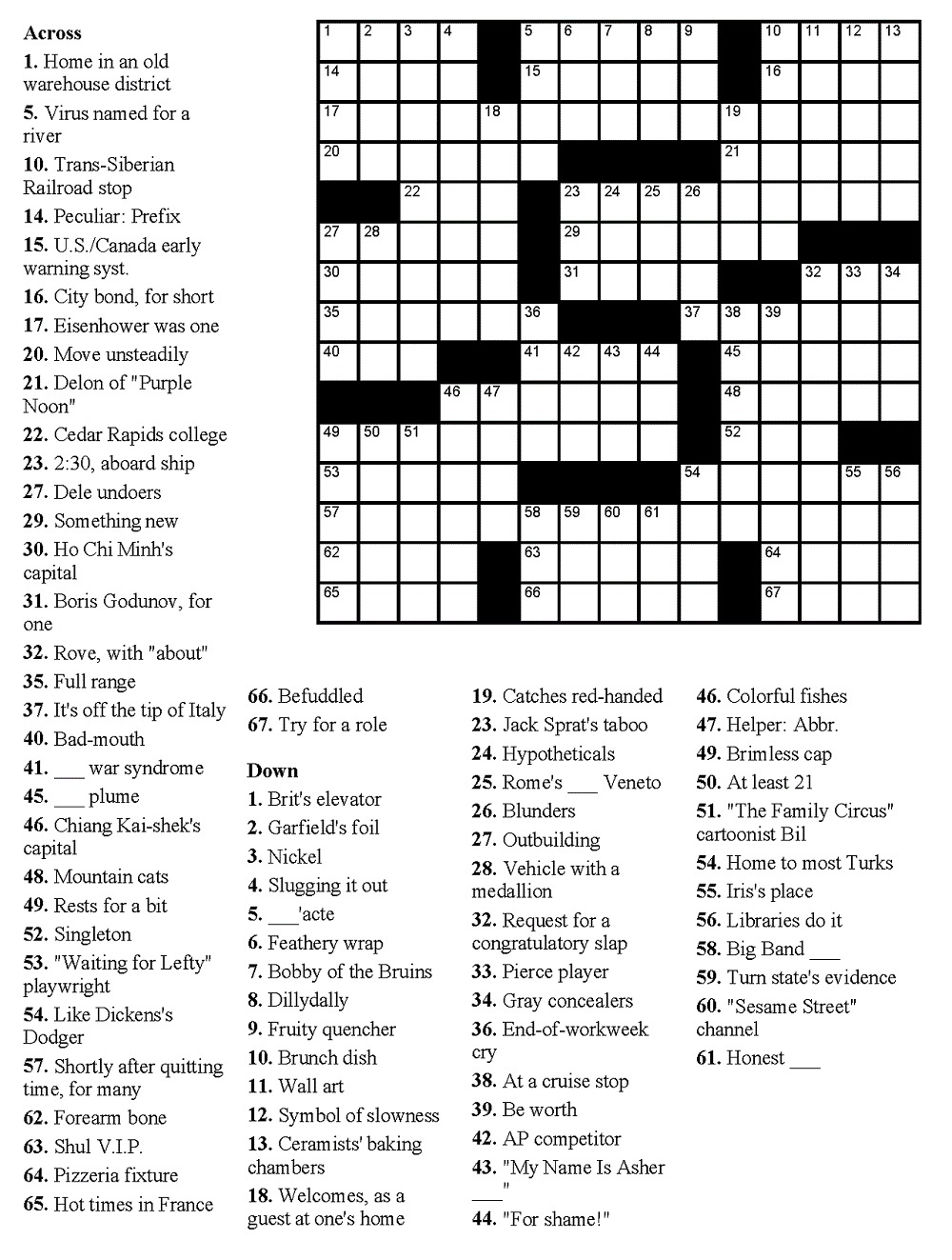 Easy Crossword Puzzles For Senior Activity 101 Printable | Emma