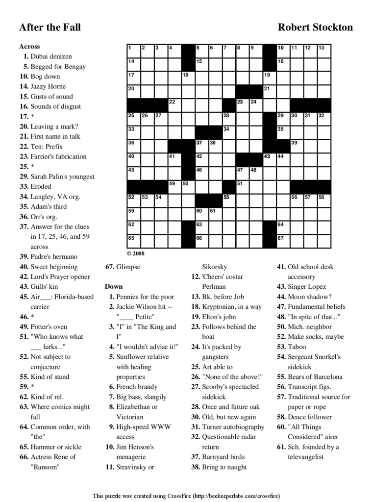 Fall Crossword Puzzle Printable Printable Crossword Puzzles Emma