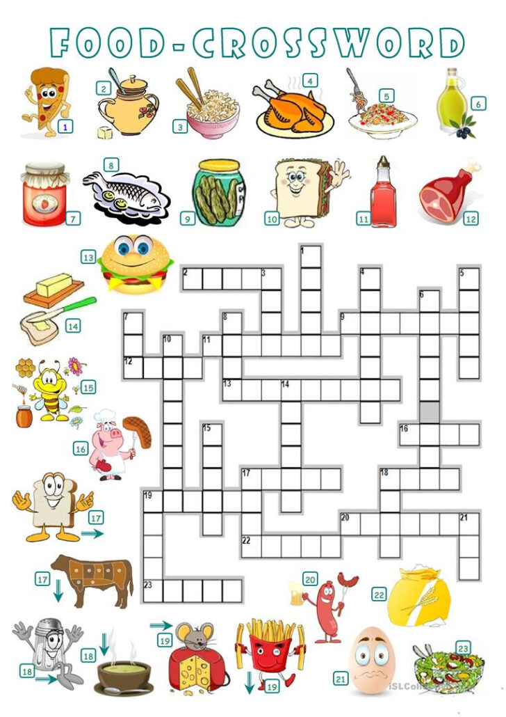 Food Crossword Puzzles Printable