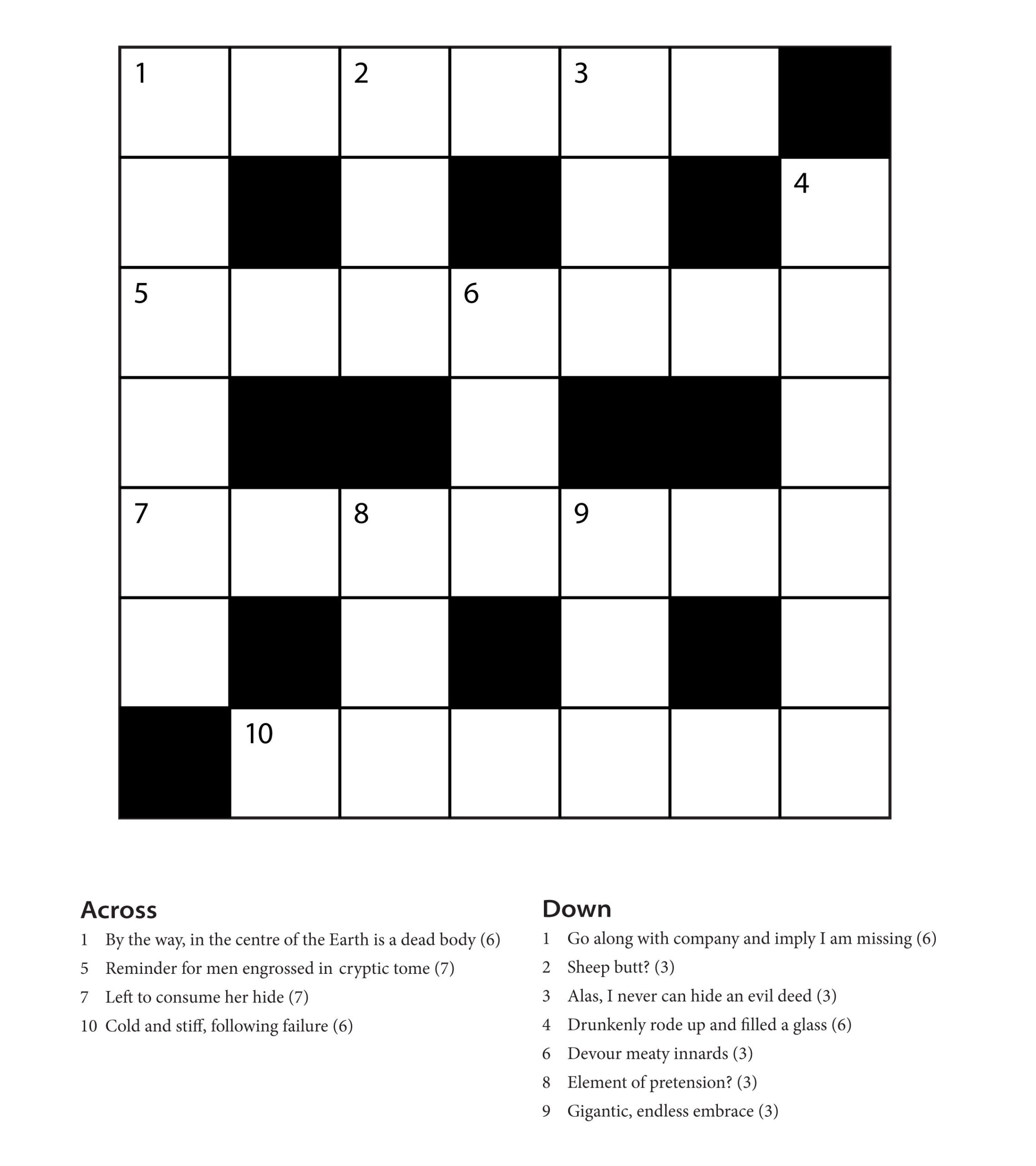 Free Crosswords For Kids Under Nine 101 Printable