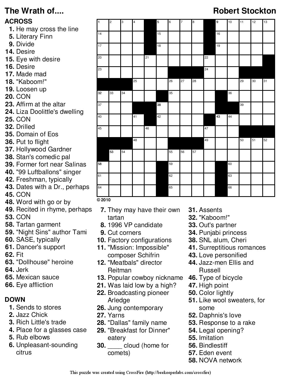 Free Easy Printable Crossword Puzzles With Answers Printable 