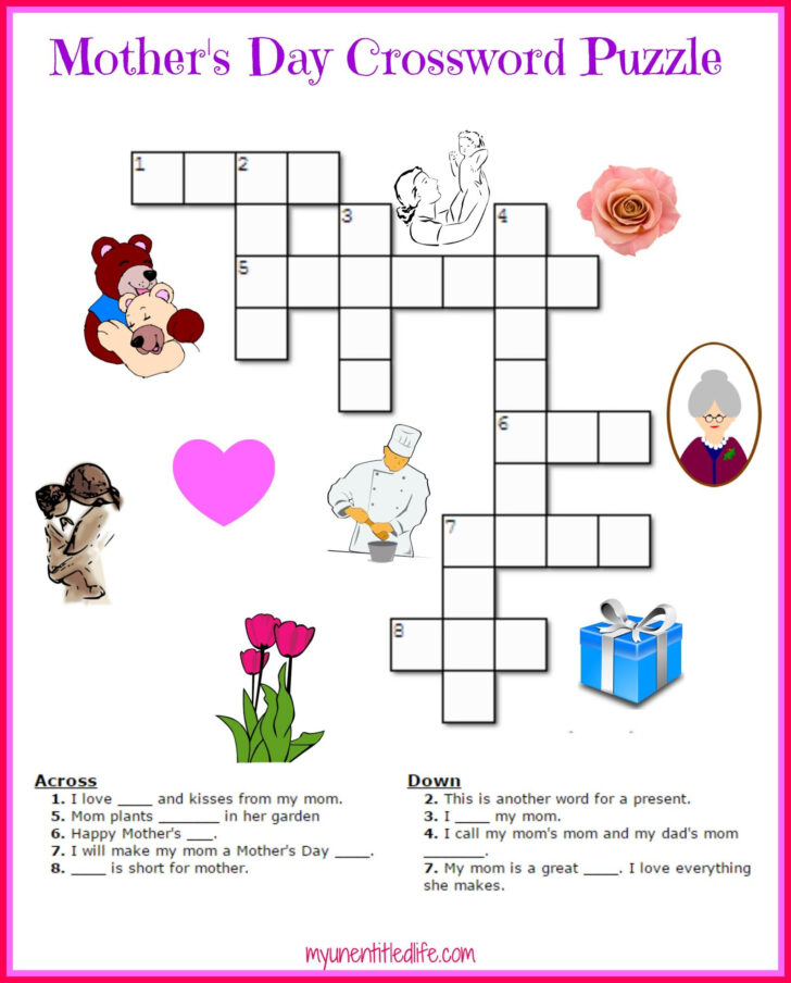 Mother’s Day Crossword Puzzles Printable
