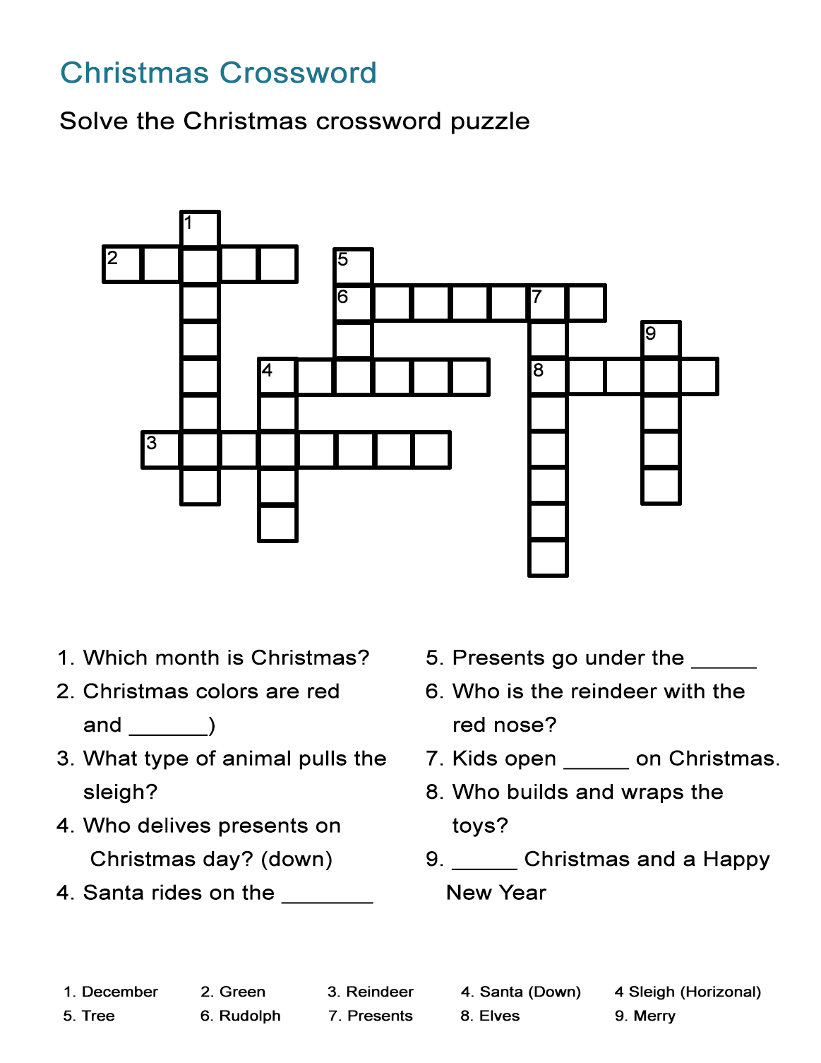 Free Printable Christmas Crossword Puzzles For Adults Free Printable