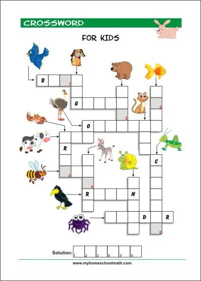 Free Printable Crossword Puzzles For Kids With Pictures Free 