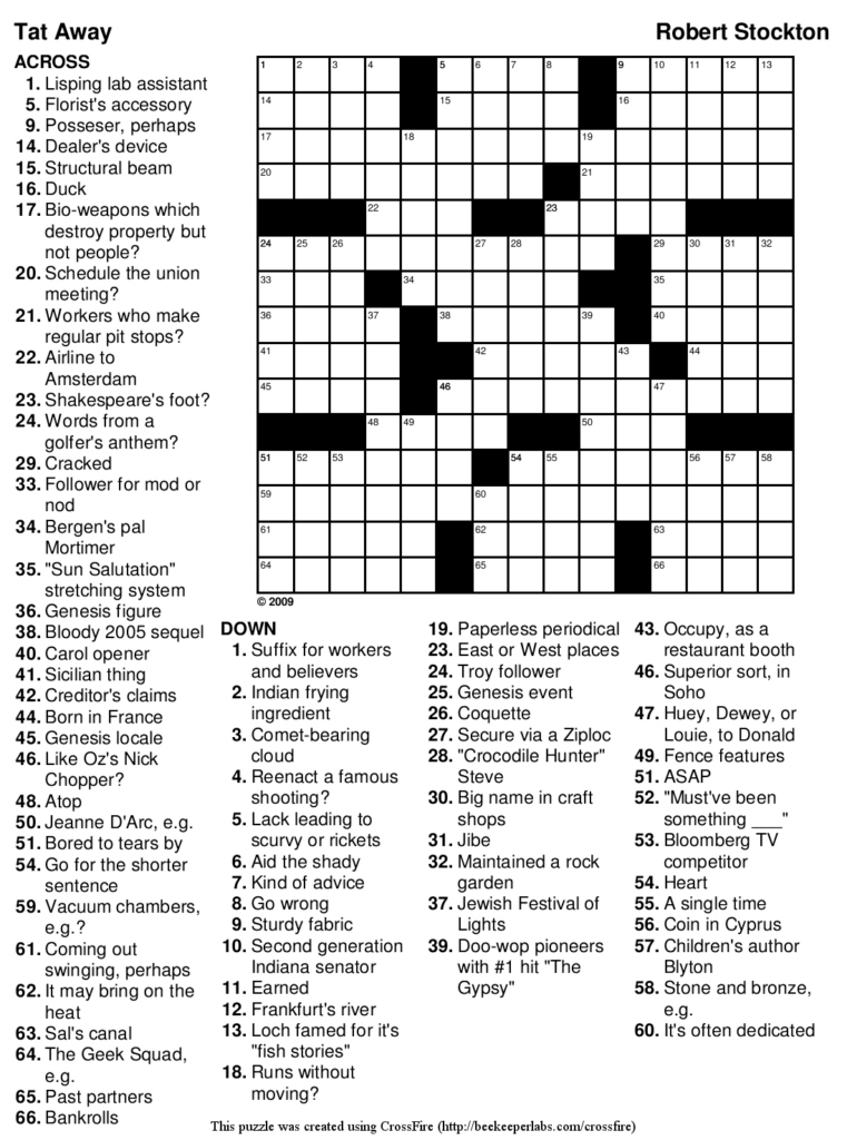 Free Printable Crossword Puzzles Medium Difficulty Free Printables