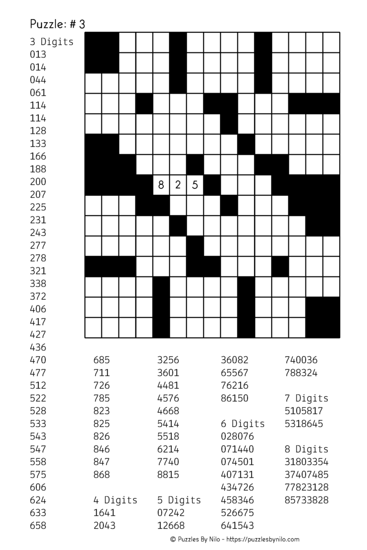 Printable Crossword Fill Free Printable Word Fill In Puzzles