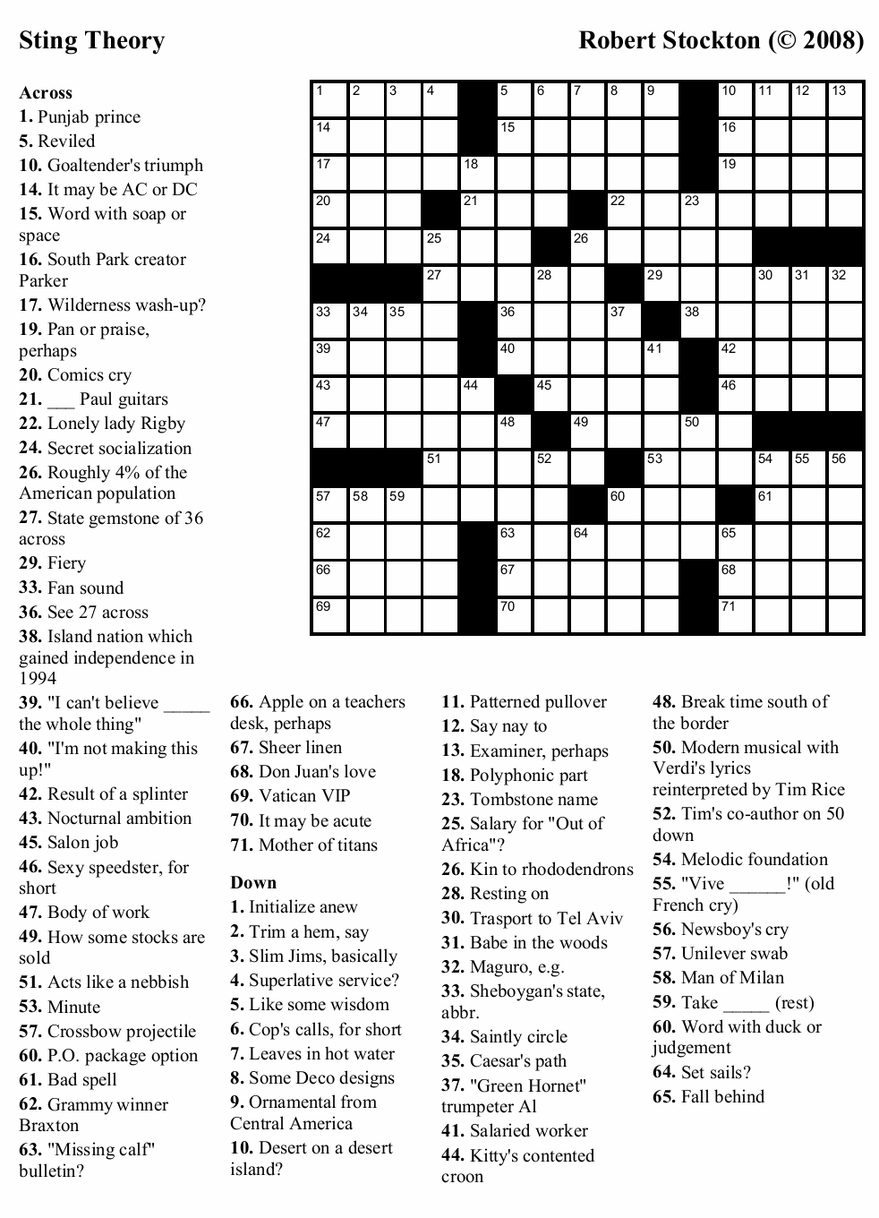 Free Printable Sunday Ny Times Crossword Puzzles Printable Crossword