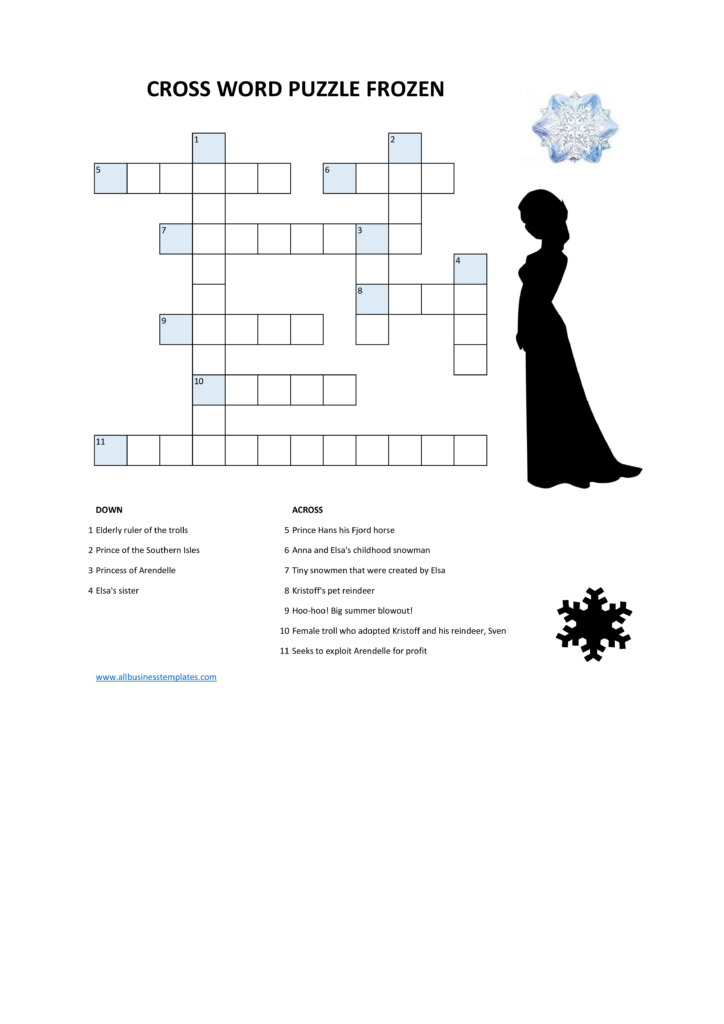 Frozen Crossword Puzzle Templates At Allbusinesstemplates | Emma ...