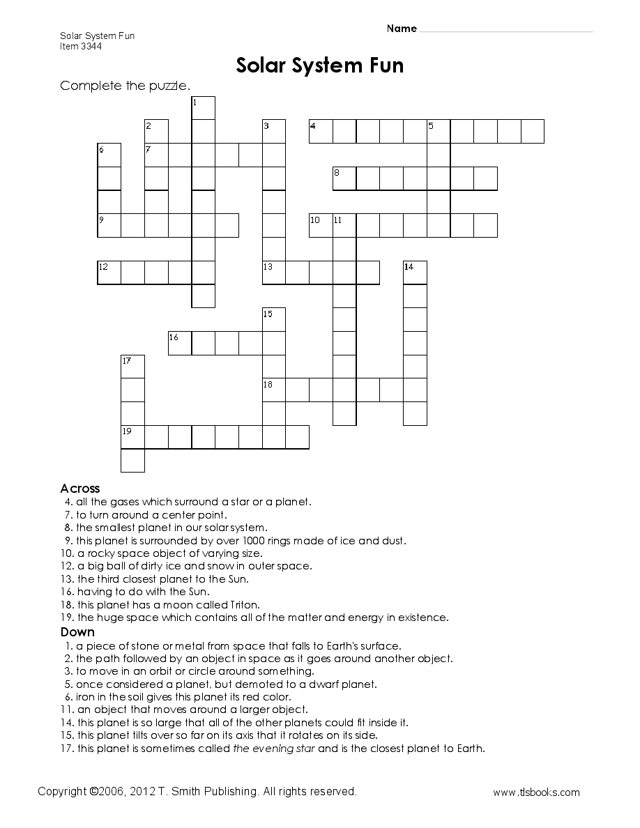 Grade 5 Crossword Puzzles Printable Printable Template 2021