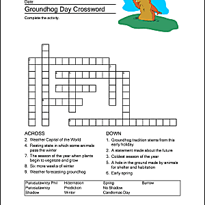 Groundhog Day Wordsearch Crossword Puzzle And More