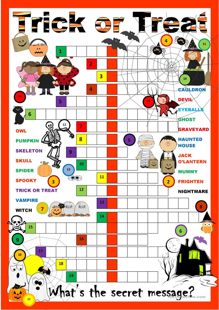 Halloween Crossword English ESL Worksheets For Distance Learning And 