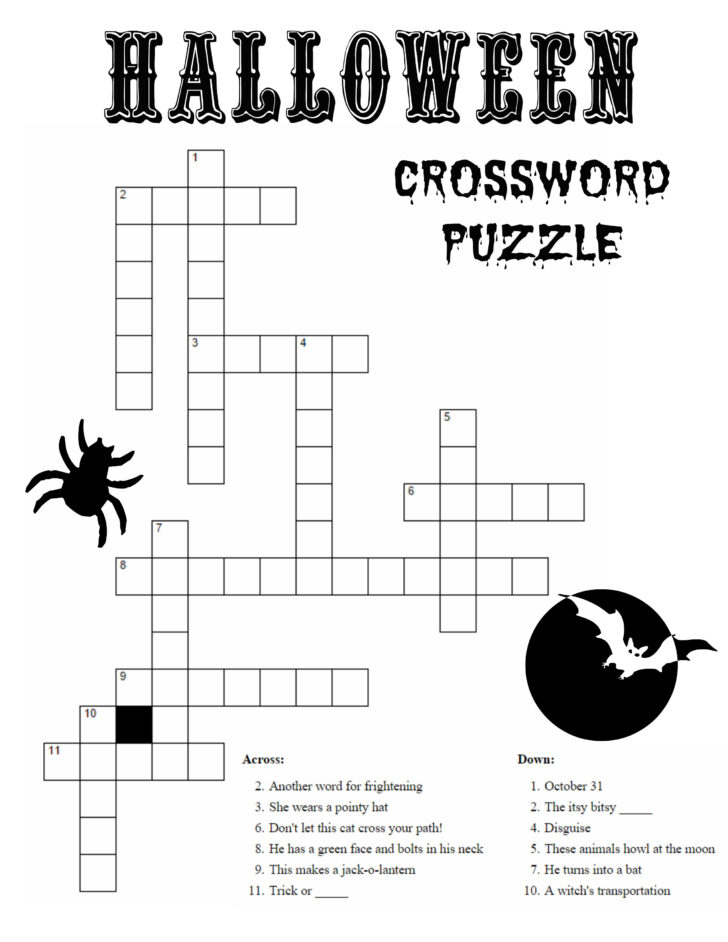 Crossword Puzzles Halloween Printable