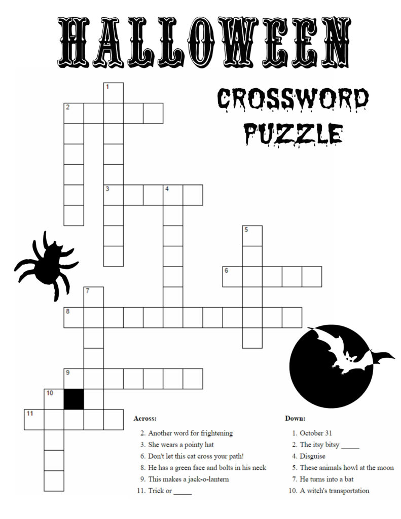 Crossword Puzzles Halloween Printable Emma Crossword Puzzles
