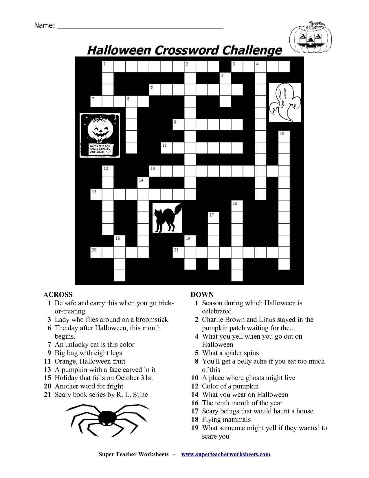 Hard Halloween Crossword Puzzles Printable Printable Crossword Puzzles