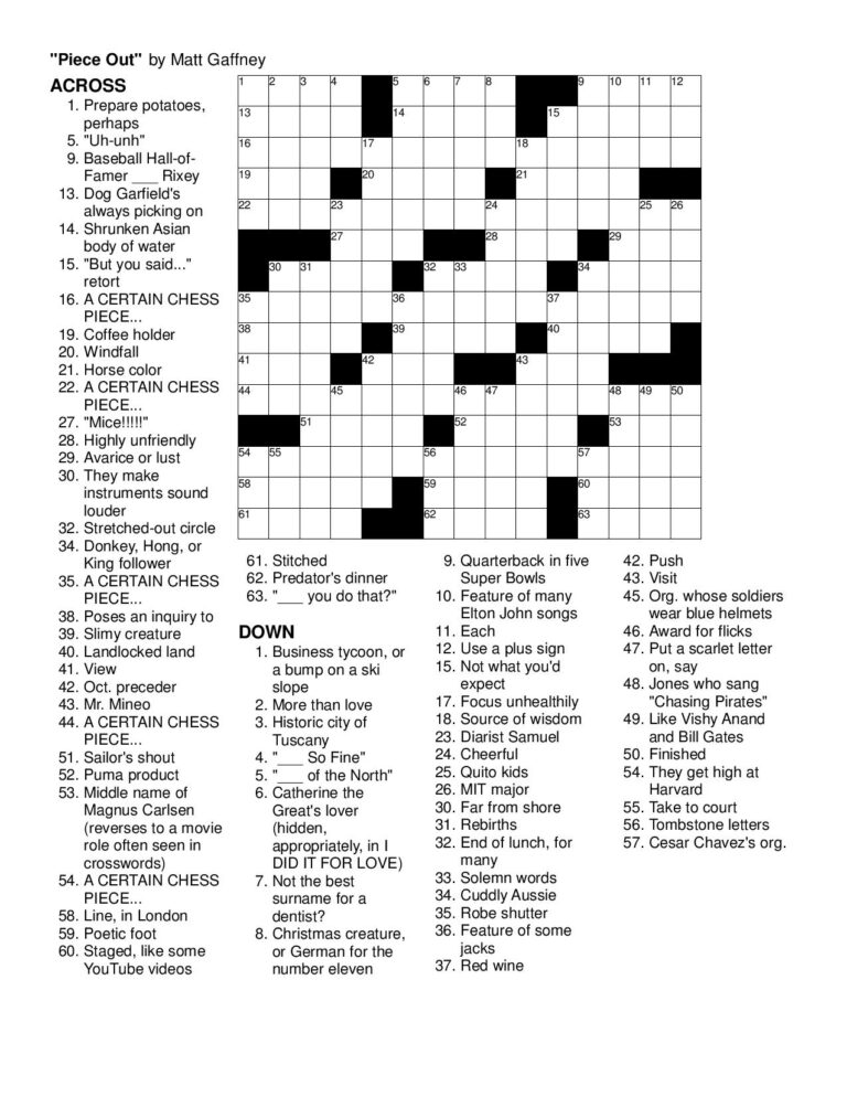 Impertinent Washington Post Crossword Puzzle Printable Clifton Blog ...