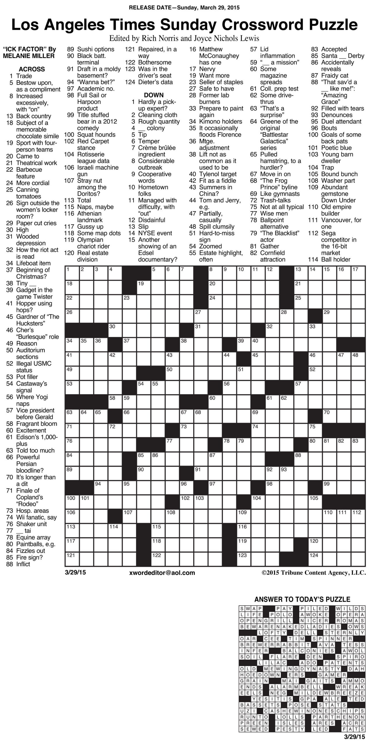 La Times Free Printable Crosswords Free Printable