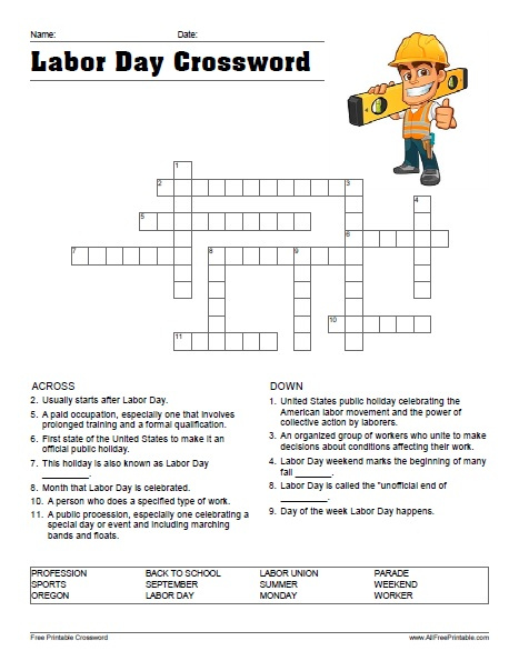 Free Printable Labor Day Word Search Puzzles