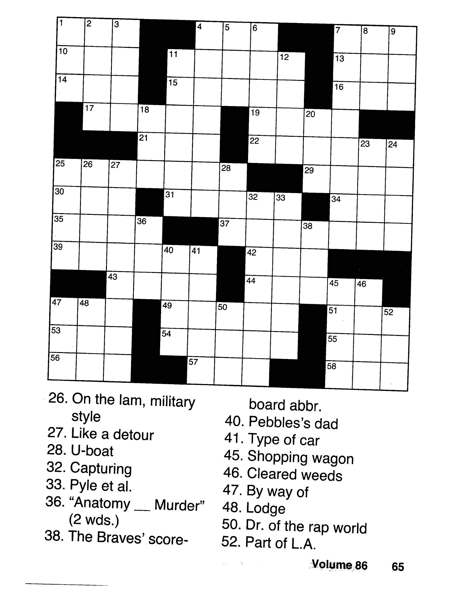 Large Print Easy Printable Crossword Puzzles For Seniors