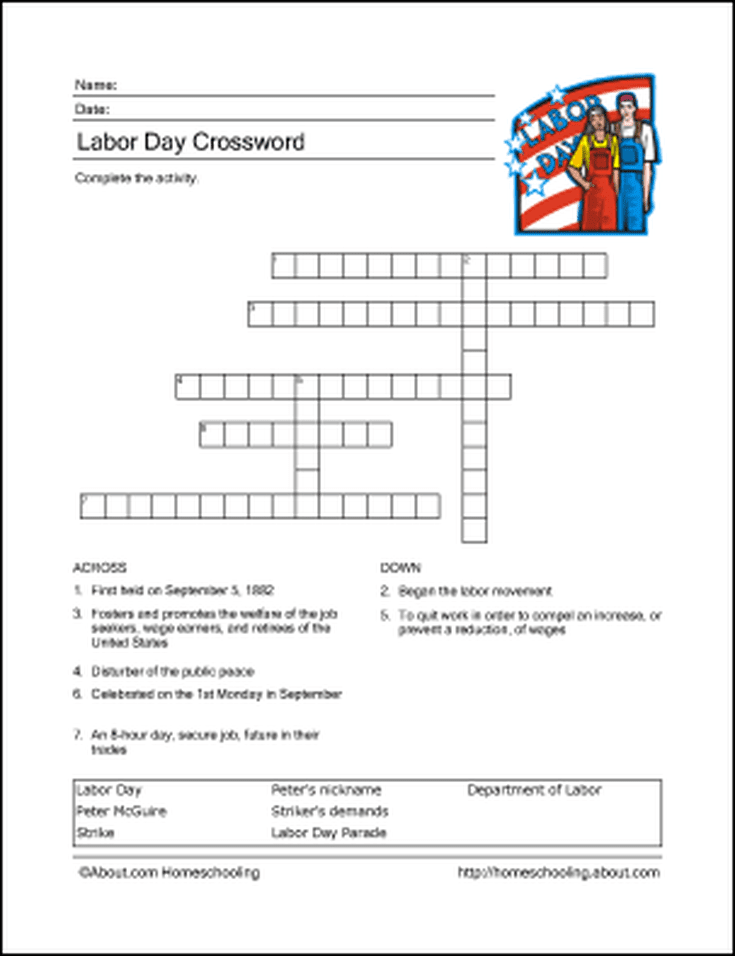 Learn About Labor Day With Free Printables Labor Day Crafts St 