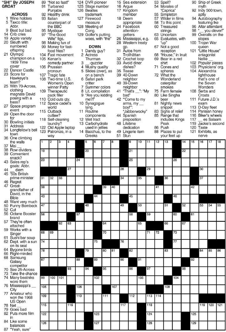 Sunday Crossword Puzzles Printable