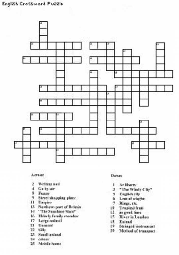 Make Your Own Crossword Puzzle Free Printable Printable Crossword
