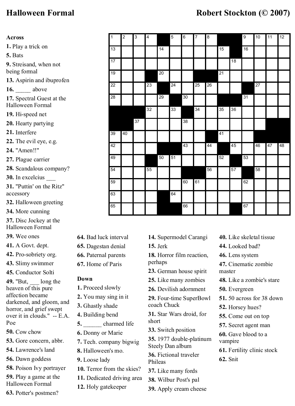 Medium Difficulty Printable Crossword Puzzles Printable Crossword Puzzles