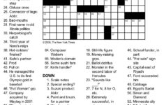 New York Times Crossword Printable Free Wednesday Printable Template 2021