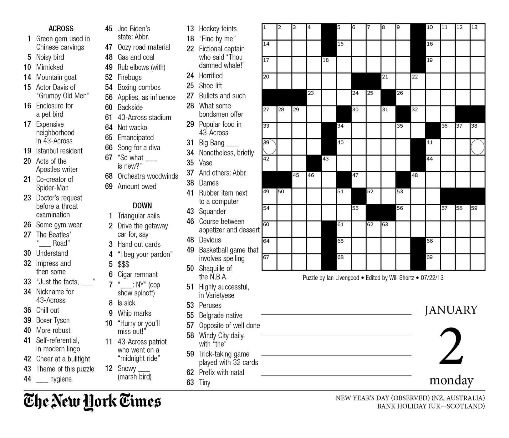 New York Times Crossword Puzzle Printable Printable Crossword Puzzles