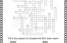 NFL Football Teams Crossword Puzzle Free Printable PDF Crossword