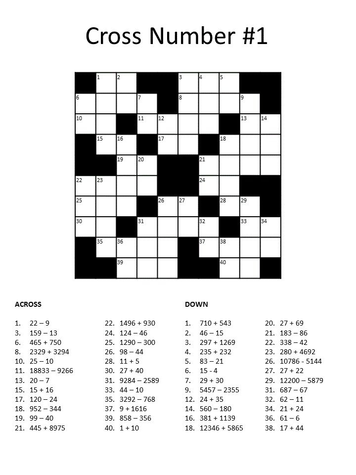 Practice Hobby Shelter Part 5 Maths Puzzles Crossword Puzzles 