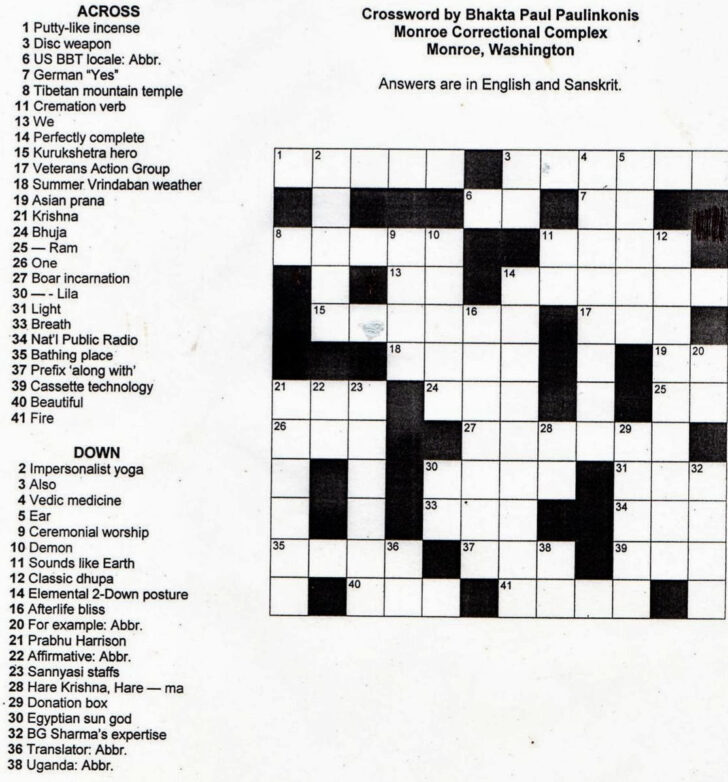 Free Printable Christmas Crossword Puzzles For Middle School