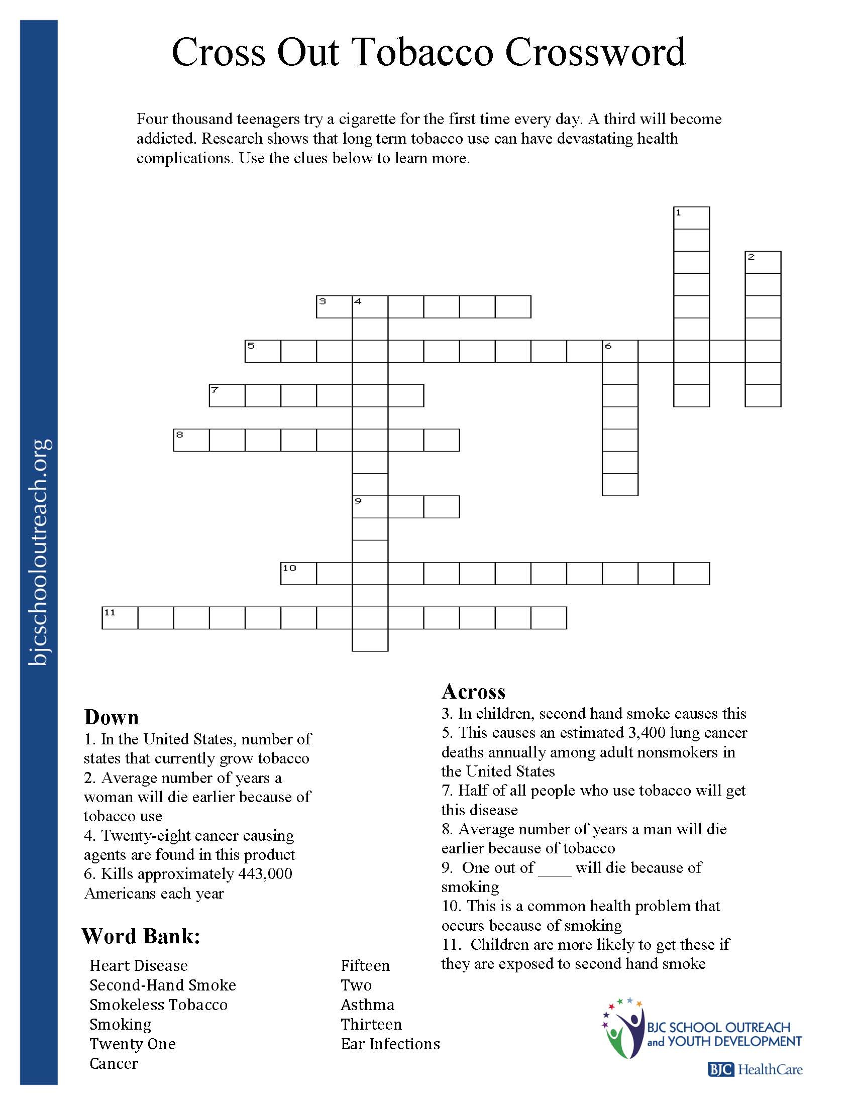 Printable Crossword Puzzle With Word Bank Printable Crossword Puzzles